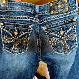 Miss Me Jeans, size 27, 32 inch inseam, gently used condition.